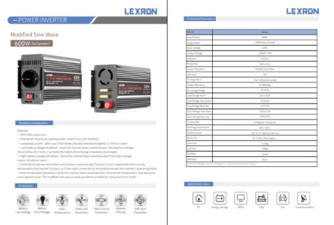LEXRON 600W 12V MODİFİYE SİNÜS İNVERTER - Görsel 2